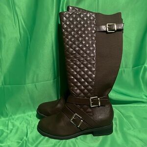 NWT Torrid Quilted Brown Knee High Boots